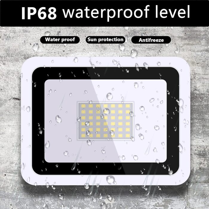 MIWATT LED прожектор для вулиці, 2 шт, 50 Вт, 4000 Лм, холодне біле світло 6000K, IP68 водонепроникний, для двору, гаража, саду