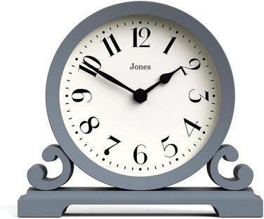 Салонний настільний годинник JONES CLOCKS, класичний подвійний дизайн, зелений, сучасний стиль для столу, полиці чи тумбочки (морський колір)