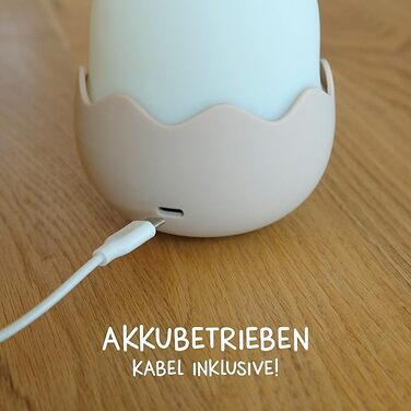 Дитячий LED нічник MegaLight Eggy Egg з RGB-підсвіткою, сенсорним керуванням, таймером і USB-зарядкою, безпечний для немовлят, нічна лампа для дитячої кімнати