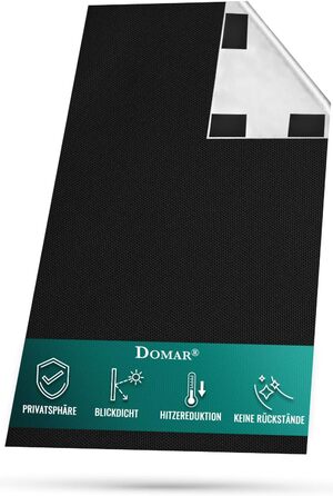 Тканина для затемнення вікон Domar, 100% світлонепроникна, термозахист, сонцезахист, підходить для мансардних і стандартних вікон, кріплення на мікроприсосках