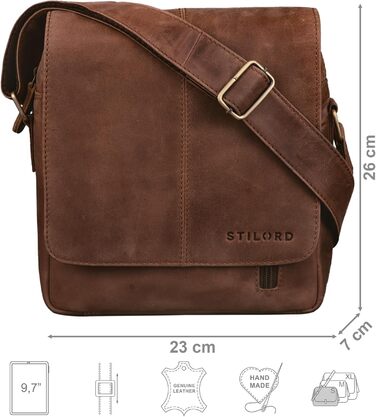 Чоловіча шкіряна сумка STILORD Matt, вінтаж, через плече, для iPad 9.7