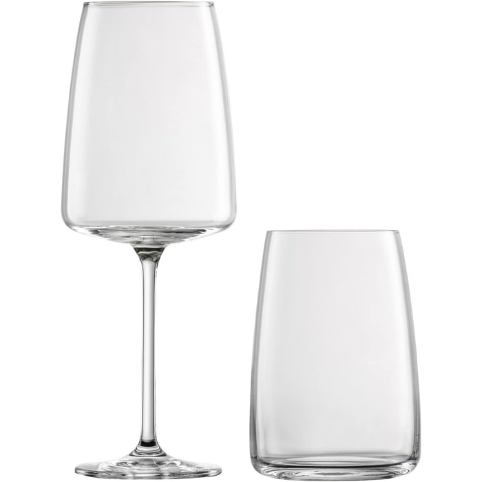 Набір склянок Zwiesel Glas Vivid Senses, 8 предметів: келихи для вина 535 мл та універсальні склянки 500 мл, лімітована серія у подарунковій коробці, для вина і води, можна мити в посудомийній машині
