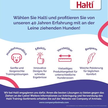 Антизапряжний нашийник-поводок HALTI Optifit для середніх собак, з м'якою підкладкою, регульований, проти ривків, легкий