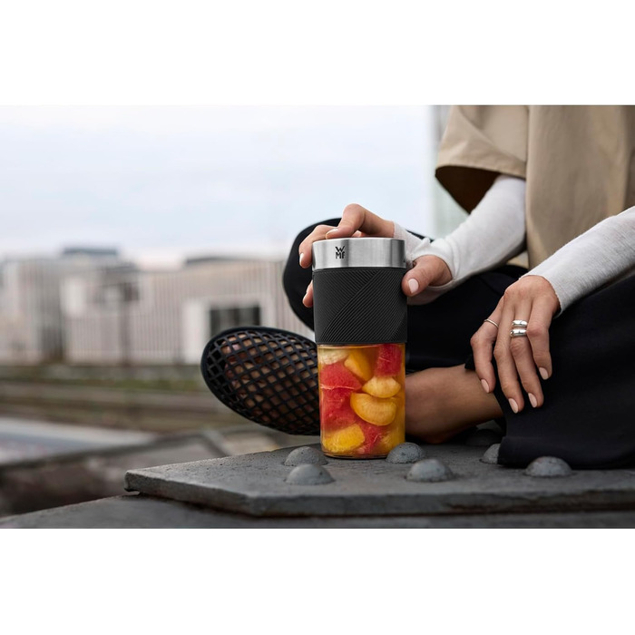 Портативний міні-блендер WMF Küchenminis Mix on the go 300 мл, USB акумуляторний смузі-мейкер для коктейлів, шейків та смузі