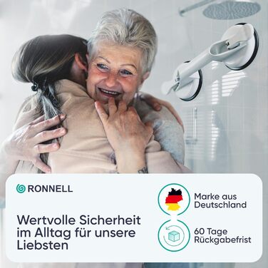 RONNELL – ручка для душу з присоскою для літніх людей, міцна ручка без свердління, тримач для ванної кімнати