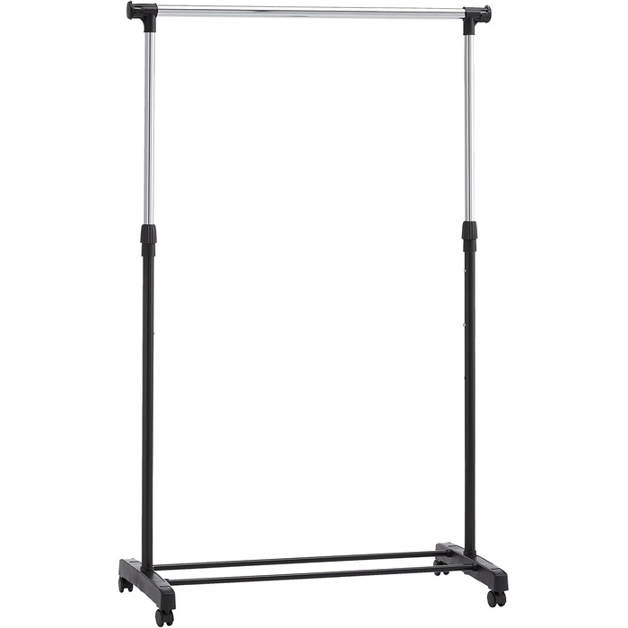 Шафа для одягу Amazon Basics з двома полицями, біла, хром, 91.5-145x42x134-161 см