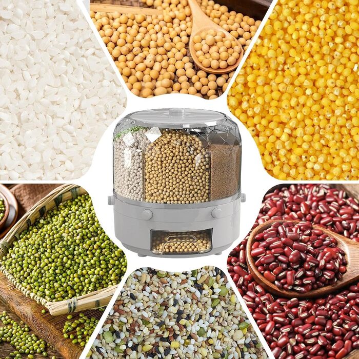 Контейнер для зберігання продуктів, герметичний, обертовий диспенсер для круп, мюслі, рису, кухня
