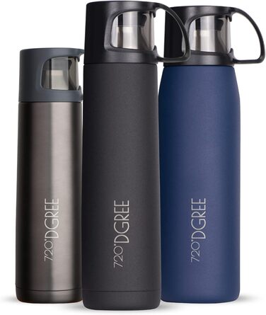 Термос 720°DGREE Follow 1 л з чашкою, нержавіюча сталь, герметичний, BPA-free, зберігає тепло 12 годин, холод 24 години, для кави, чаю, роботи, школи, подорожей
