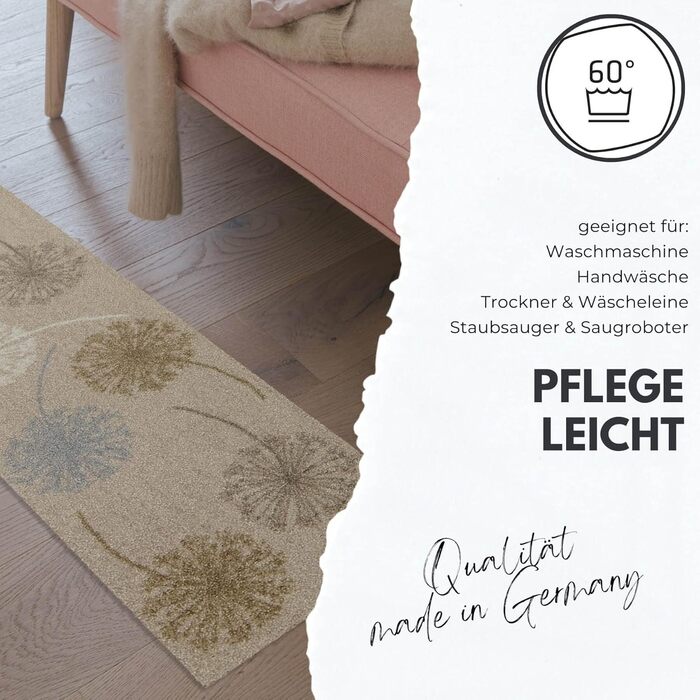 Килимок для підлоги Salonloewe Pure Style Wavy Lines, кольоровий, 75x120 см, праний, протиковзкий, доріжка для дому, хвилястий візерунок