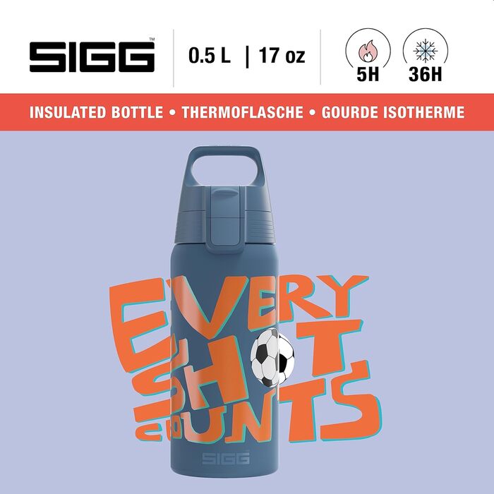 SIGG ізольована дитяча термос-пляшка Shield Therm ONE 0,5 л для газованих напоїв, герметична, легка, BPA-free (5 Ballgame)