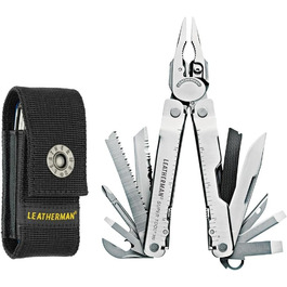 Мультитул Leatherman Super Tool 300, 19-в-1, з потужними плоскогубцями, сріблястий, у комплекті MOLLE-чохол, для важких робіт