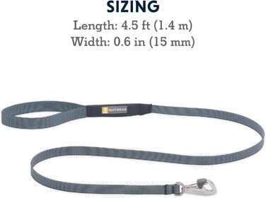 Повідок для собак RUFFWEAR Hi & Light з міцним Crux-Clip, компактний, з кишенею для зберігання, базальтовий сірий