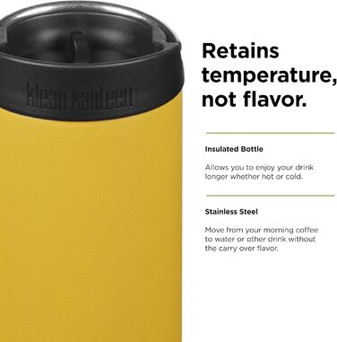 Термобутилка Klean Kanteen TKWide 473 мл для напоїв, колір жовтий (Marigold), чоловіча