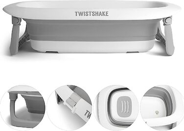 Дитяча подушка Twistshake для купання новонароджених, м'яка та складна, протиковзка, плаваюча, для ванни, 0+ місяців, пастельний сірий