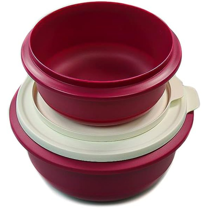 Миска для замішування Tupperware Pro 2,0 л + 1,0 л, темно-рожева, для дріжджового тіста