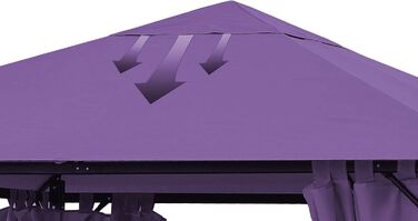 QUICK STAR запасний дах для садового павільйону 3x3 м, антрацит, 250 г/м², колір ягідний