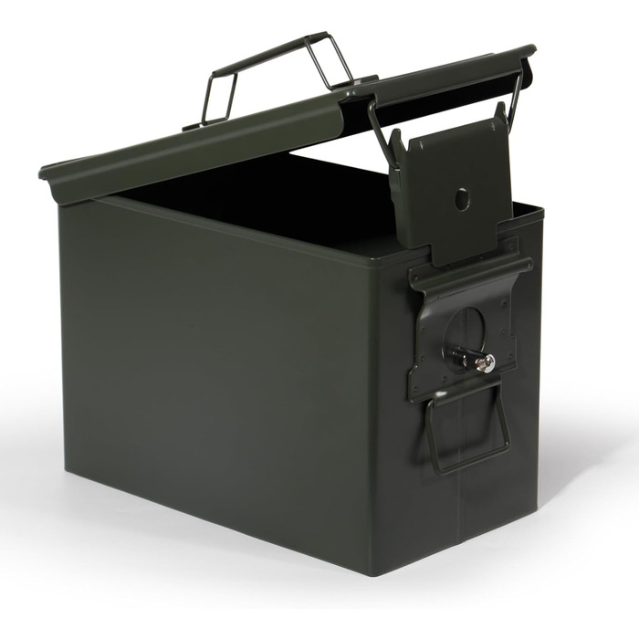 Металева ящик-скриня для зберігання, Munitionskiste US Ammo Box, патронна коробка для акумуляторів та боєприпасів, з замком, 28/30 см