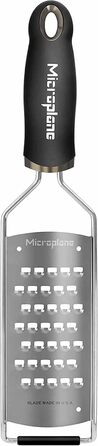 Терка Microplane для овочів і сиру, дуже груба, з нержавіючої сталі, чорна, для картоплі, цукіні, моркви, яблук, капусти та сиру, виробництво США