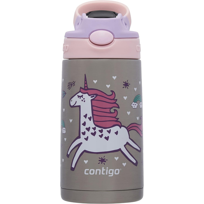 Дитяча пляшка для води Contigo Easy Clean Autospout з трубочкою, 420 мл, BPA-free, герметична, для школи, садка та спорту