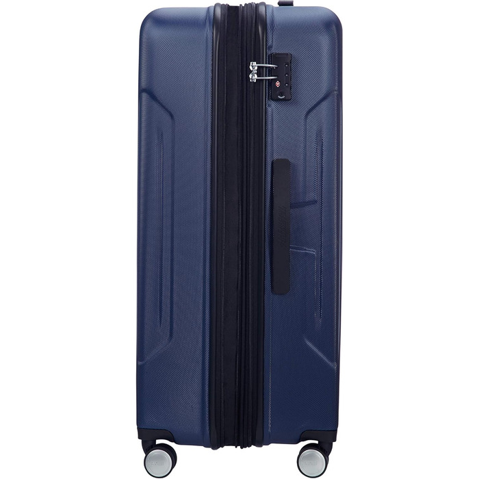 Велика розширювана валіза American Tourister Tracklite Spinner 120 л, темно-синя, 78 см