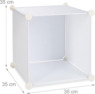 Модульна шафа для одягу Relaxdays, 12 секцій, пластикова, велика, 145,5×145,5 см, біла