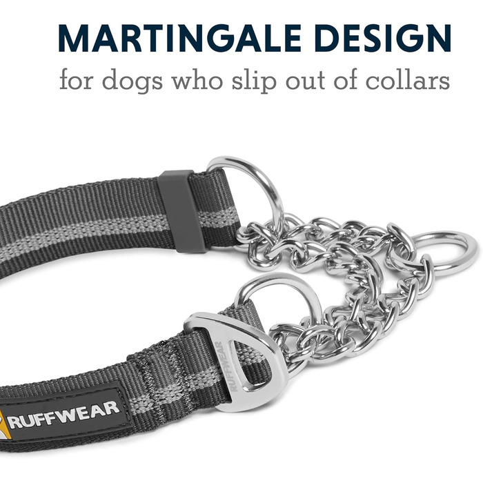Ruffwear Chain Reaction регульований нашийник для собак, 28-36 см, гранітно-сірий, металевий ланцюжок