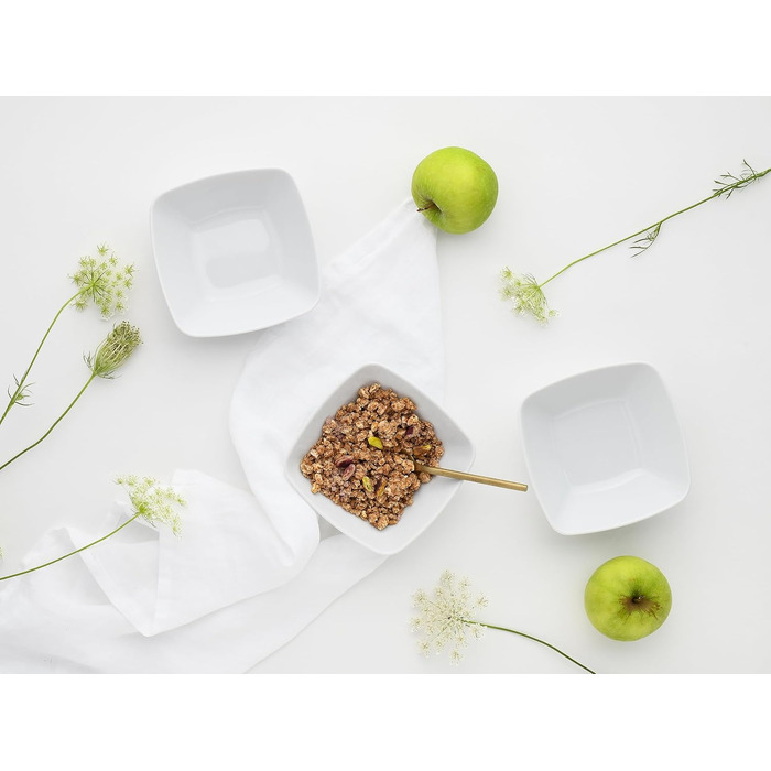 Набір мюслічашок Creatable Victoria, білий, квадратні, 14 см, 6 шт, 400 мл