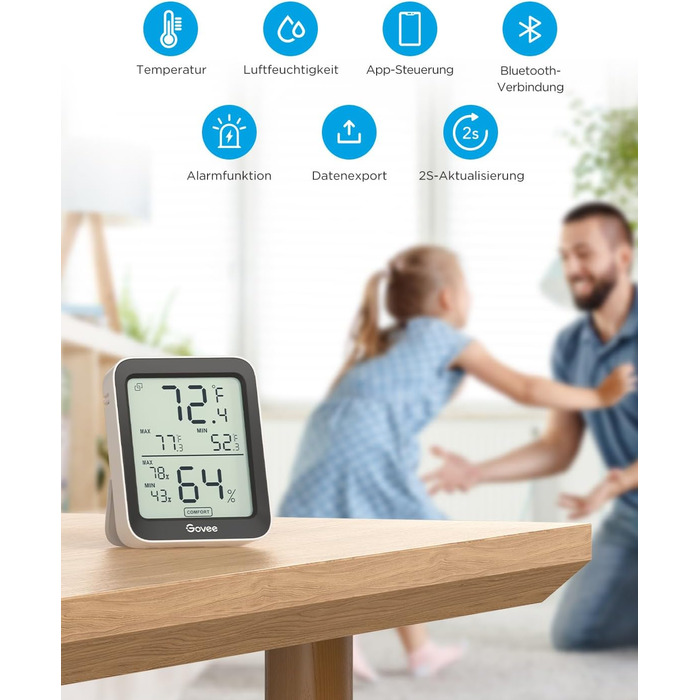 Govee цифровий термометр-гігрометр з LCD, з APP, тривога, для теплиці, винного погребу, 3 шт