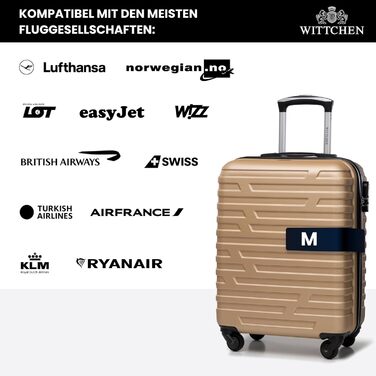 Валіза Wittchen A-line II S золота, жорсткий ABS, ручна поклажа
