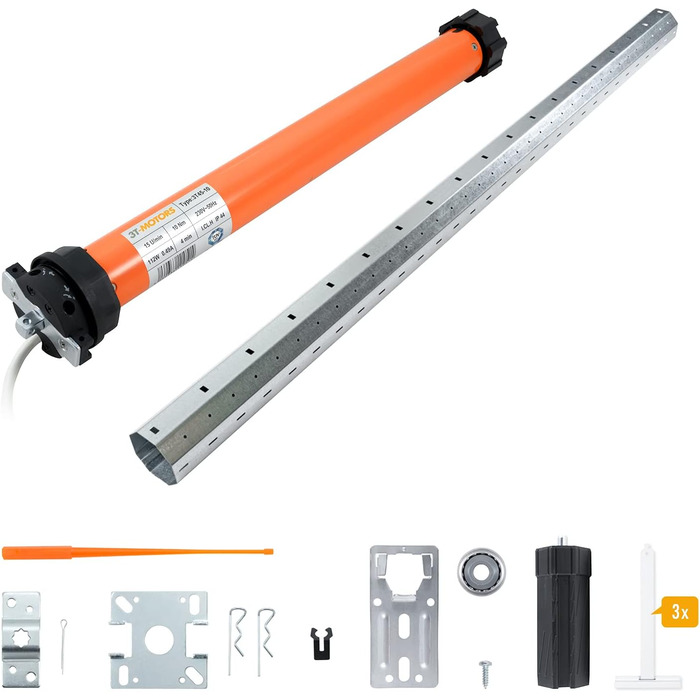 Комплект двигуна для ролет 3T-MOTORS до 110 см, 10 Нм, SW60, з монтажним набором, без керування