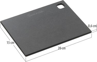 Дошка для нарізання Rosenstein & Söhne з деревного волокна, чорна, 20×15×0,6 см, для м'яса та овочів, можна мити в посудомийній машині