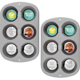 Форма для великих мафінів Wilton Recipe Right, антипригарна, 6 відділень, 2 шт.