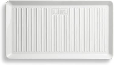 Порцелянова сервірувальна тарілка Weber 40x22 см, міцний і стійкий до подряпин твердий фарфор, для вуличного використання, посилене дно, можна мити в посудомийці, біла