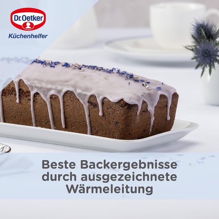 Форма для випікання хліба та кексів Dr. Oetker 30 см, емальована, міцна, стійка до подряпин, синя, для соковитої випічки