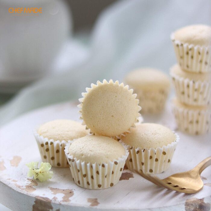 Форма для міні-мафінів CHEFMADE на 20 отворів, антипригарна для випікання кексів, шампань золото