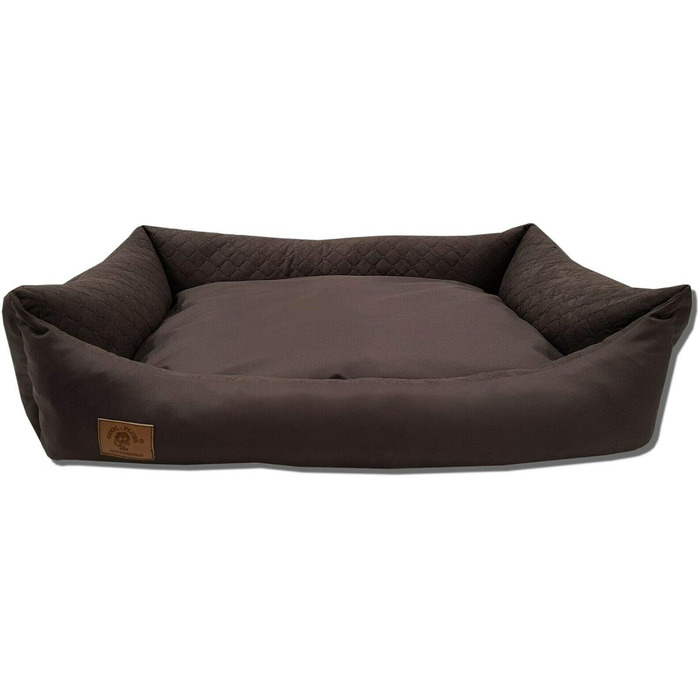 Odolplusz XXL Ліжко для великих собак 100x70 см, коричневе, знімний та праний чохол, двостороння подушка, лежак-диван для собак