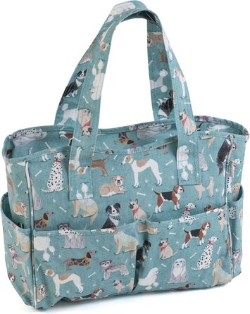 Сумка для рукоділля з бавовни Hobby Gift 13x36x31 см з малюнком собаки