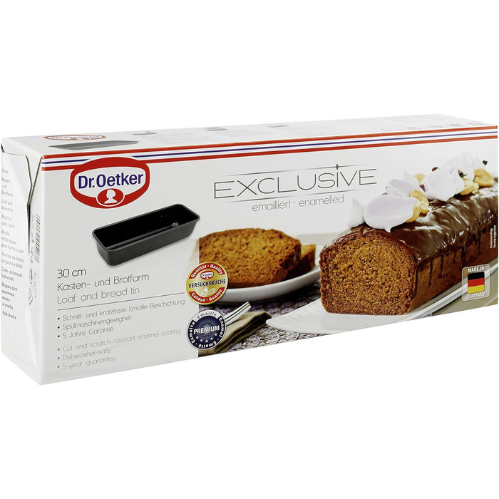 Форма для випікання хліба та кексів Dr. Oetker EXCLUSIVE 30 см, емальована, сіро-коричнева/кремова