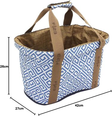 Кошик для покупок SHOPPERS'DELIGHT з захисною кришкою, поліестер, 42x27x26 см, 20 л, синій/білий