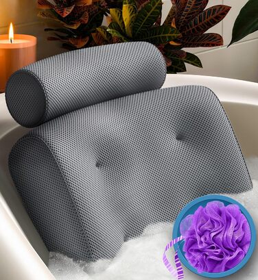 Подушка для ванни Everlasting Comfort – ортопедична, підтримка голови, шиї та спини, люкс, для ванни та спа