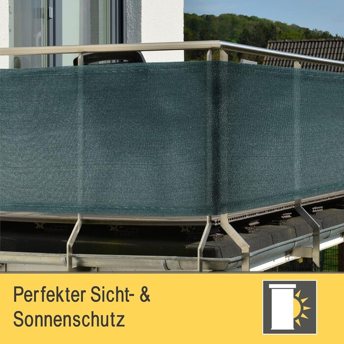 Сонцезахисна сітка Sol Royal 25x1,5 м, 165 г/м², щільна, з UV-захистом, зеленого кольору, HDPE, для саду, паркану, теплиці, з кабельними стяжками