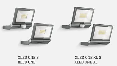 Світлодіодний прожектор Steinel XLED ONE XL 42,6 Вт, 4200 лм, з датчиком руху, антрацит, для вулиці, під'їзду, будинку та саду, алюмінієвий