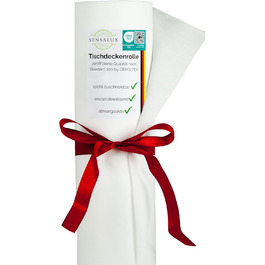 Скатертина Sensalux у рулоні 1,18×25 м, водонепроникна, неткана, сертифікат Oeko-TEX 100, біла