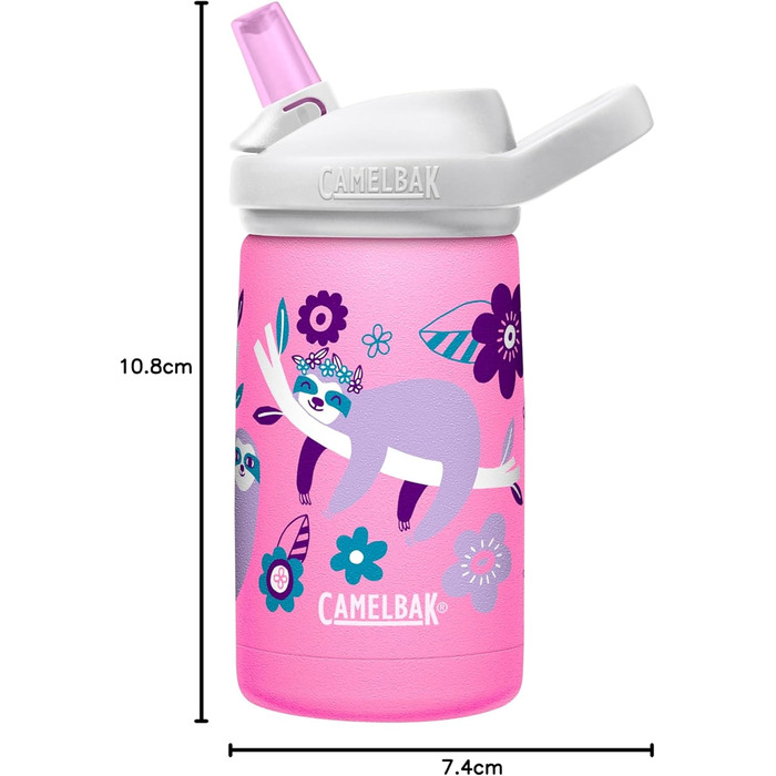 Дитяча термобутилка CAMELBAK Eddy+ з нержавіючої сталі, 350 мл, вакуумна ізоляція, малюнок Квітковий лінивец