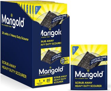 Набір металевих губок Marigold Scrub Away для чищення, 20 шт, нержавіюча сталь, 11x1.8x15.5 см, сіра
