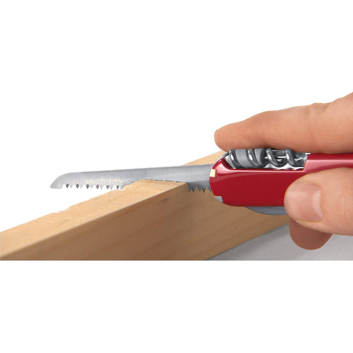 Ніж-мультитул Victorinox RangerGrip 55, швейцарський армійський ніж, 12 функцій, червоно-чорний, одноручне лезо