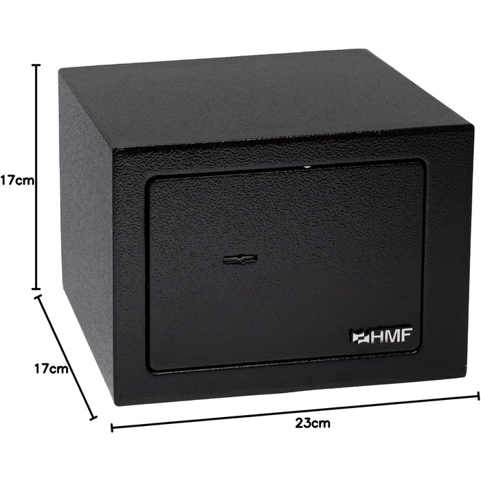 Сейф HMF 49216-02 маленький з ключем, меблевий, 23x17x17 см, чорний