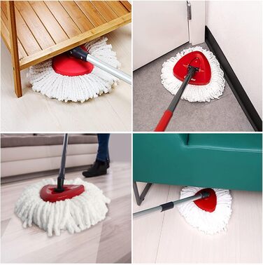 Набір із 6 змінних насадок з мікрофібри для швабри O-Ceda EasyWrin Spin Mop, запасні головки для легкого прибирання