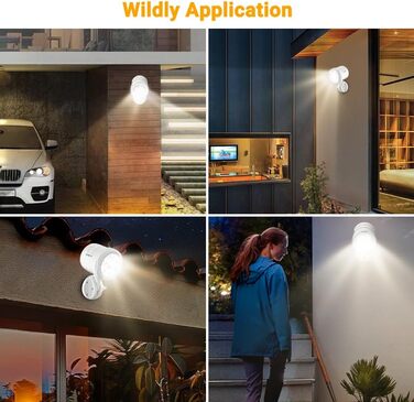 ASOFTY вуличний бездротовий LED прожектор з датчиком руху, на батарейках, 1000 Лм, з пультом, IP65, для саду, гаража, дому