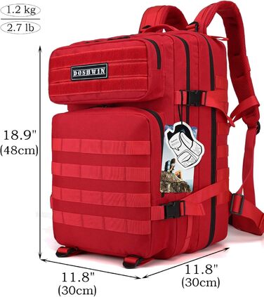 Тактичний військовий рюкзак 40 л Survival Army Molle, червоний